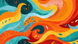 绚丽多彩的抽象波浪图案