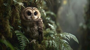 森林中的猫头鹰