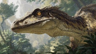 森林中的凶猛恐龙特写