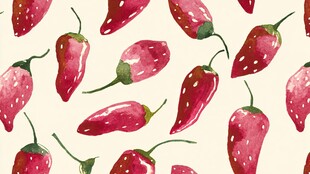 水彩风红辣椒无缝图案