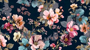 深色背景花卉图案设计