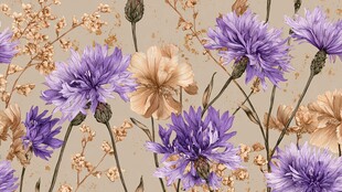 紫色花卉精美图案背景