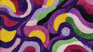 多彩波浪纹理刺绣图案