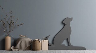 灰色小狗装饰摆件与静物