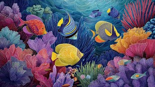 梦幻海底世界的多彩鱼类