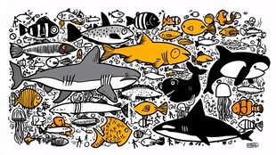 海洋鱼类大集合插画