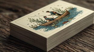 复古风钓鱼图案扑克牌