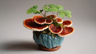 灵芝盆栽 自然与艺术的融合