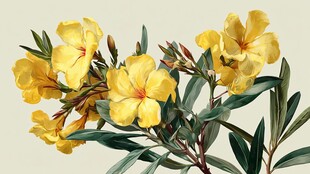 金黄夹竹桃绽放美丽姿态