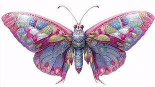 梦幻绚丽彩色蝴蝶插画