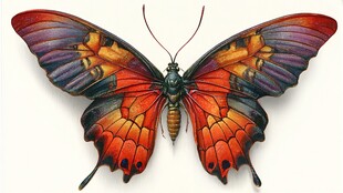 绚丽多彩蝴蝶特写