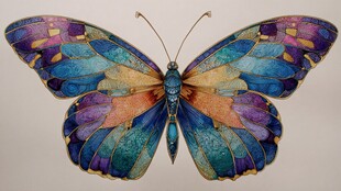 绚丽多彩蝴蝶艺术插画