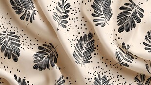 米底黑叶印花布料纹理