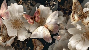 蝶舞繁花间的梦幻景致