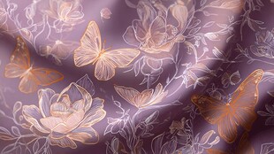 紫底花卉蝴蝶精美织物