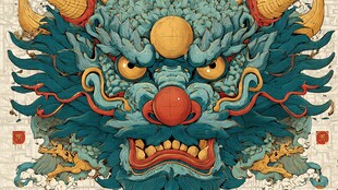 中式龙首图腾 国风艺术形象