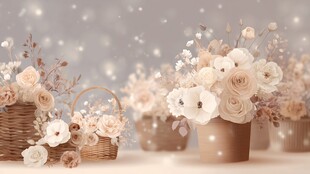 冬日浪漫花卉静物组合