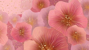 梦幻粉色花卉图案背景