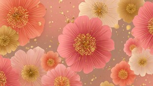 梦幻缤纷花卉背景图