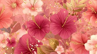 梦幻粉色花卉背景图