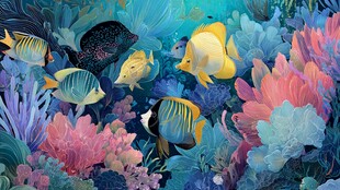 梦幻海底世界的多彩鱼类