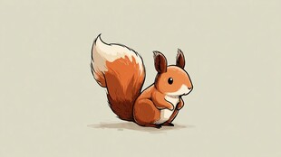 可爱松鼠插画