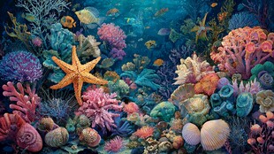 梦幻海底珊瑚海星世界