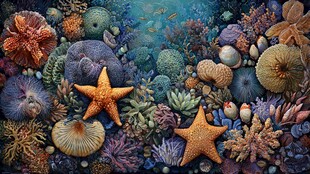 缤纷海底世界海洋生物集