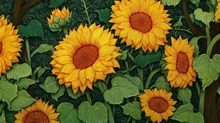 向日葵绽放的生机画面