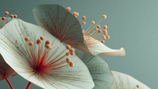 梦幻精致折纸花卉特写