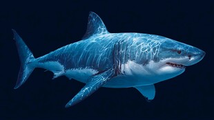 深海中的大白鲨