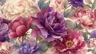 浪漫多彩花卉图案背景