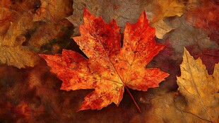 秋景中的艳丽枫叶