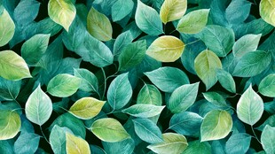 绿叶水彩无缝图案纹理