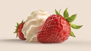 草莓配奶油 甜蜜诱人