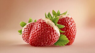 新鲜诱人的草莓特写