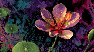 梦幻绚烂花朵的奇幻世界