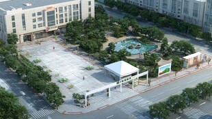 学校广场景观鸟瞰图