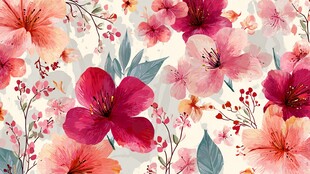 浪漫花卉水彩图案背景