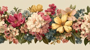 缤纷花卉装饰图案