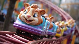 可爱松鼠造型的儿童过山车