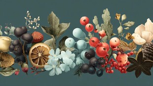 缤纷秋日果花植物组合