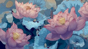 梦幻荷花绽放图