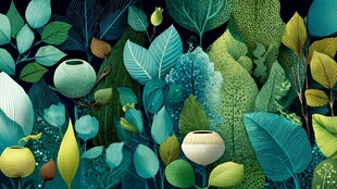 梦幻绿植插画 自然之美