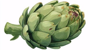 朝鲜蓟插画 清新蔬菜形象