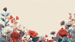 花卉边框图 清新自然风