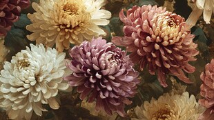 多彩菊花绽放美丽瞬间