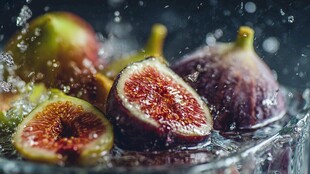 无花果入水瞬间的美妙画面