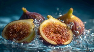 无花果入水瞬间的美妙画面
