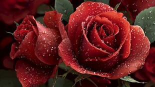 带露红玫瑰的娇艳之美